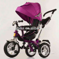 Fashionable baby tricycle with canopy and the push bar,best quality kid trikes